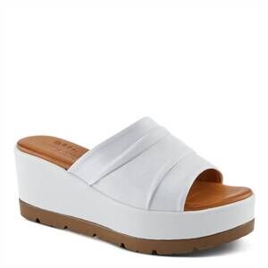 NEW SPRING STEP SHOES women's allerton leather platform shoe in white